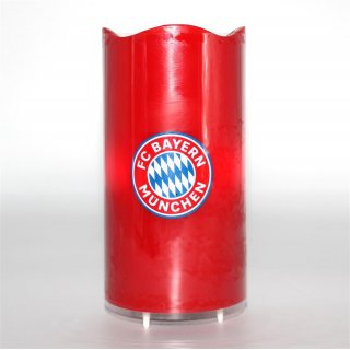 FC BAYERN MNCHEN LED-Echtwachskerze - Mit rotierender FC Bayern-Logo-Projektion