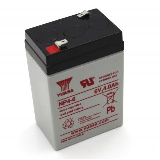 Yuasa NP4-6 Plombierte Bleisure (VRLA) 4000mAh 6V Wiederaufladbare Batterie - Wiederaufladbare Batterien 