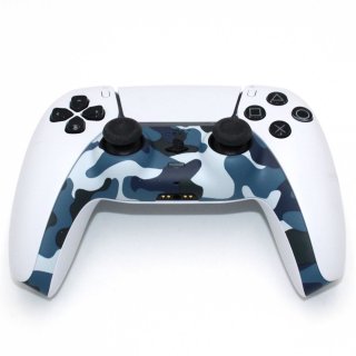 Controller Frame Griff Gehuse Rahmen Shell Cover Case fr Sony PS5 Gamepad Camouflage Blau