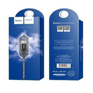 hoco. USB C Daten Kabel Ladekabel Typ C Datenkabel Nylon schwarz Samsung Huawei 1m