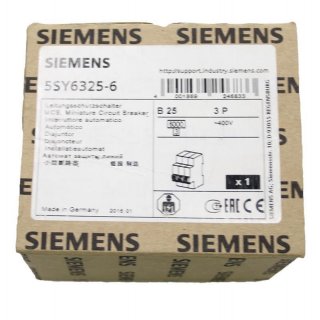 Siemens 5SY63256 Leitungsschutzschalter 25 A 230 V, 400 V