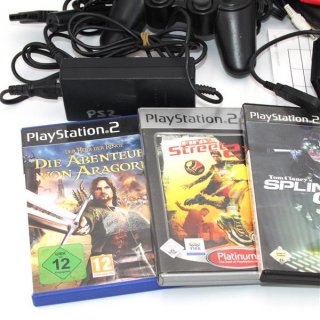 PlayStation 2 Konsole PS2 Black + SingStar Après-Ski Party (inkl. 2 Mikrofone) + 3 Spiele gebraucht