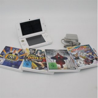 Nintendo 3DS XL - Konsole, weiss gebraucht + 4 Spiele