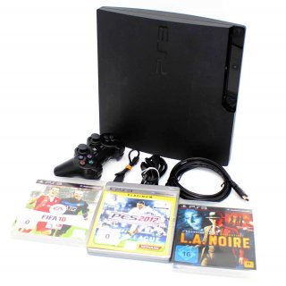 PlayStation 3 Slim Ps3 320 GB [inkl. DualShock Controller] CECH3004b + 3 Spiele