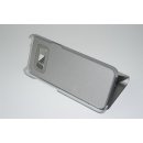 Handyhülle für Samsung Galaxy S6 Clear View Standing Silber Cover Schutzhülle