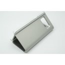 Handyhülle für Samsung Galaxy S6 Clear View Standing Silber Cover Schutzhülle