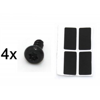 4 x PS4 Siegel + T8 Torx Schraube schwarz Ersatz für hintere Schrauben Phat Slim Pro